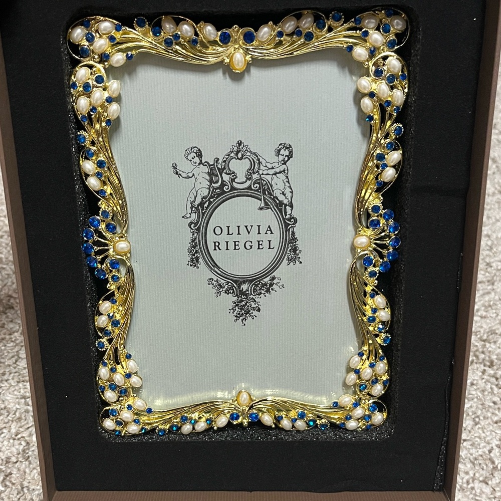 Olivia Riegel Audrey Blue Crystal and Pearl Frame